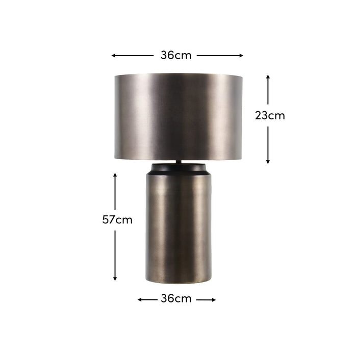Helmdone 57cm Metal Table Lamp - Black Bronze - Laura James