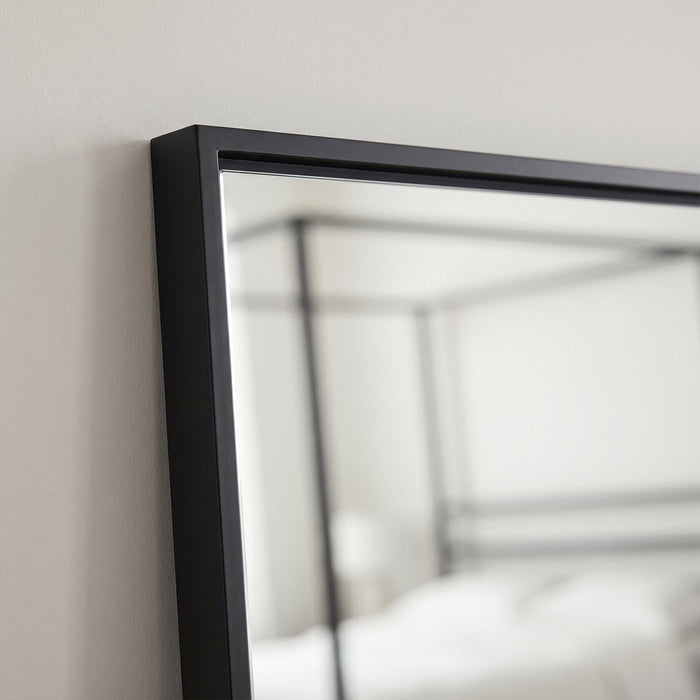 Hensall 140X40cm Metal Rectangular Mirror - Black - Laura James