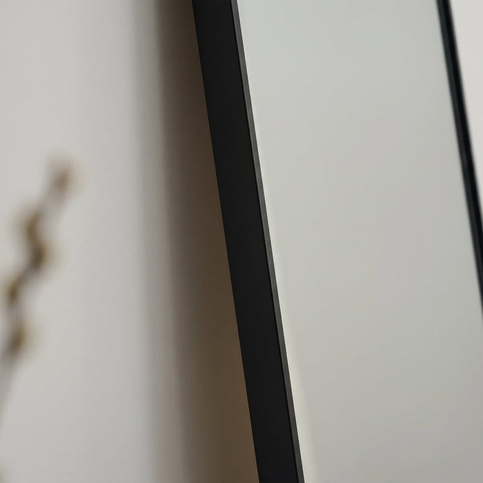 Hensall 140X40cm Metal Rectangular Mirror - Black - Laura James