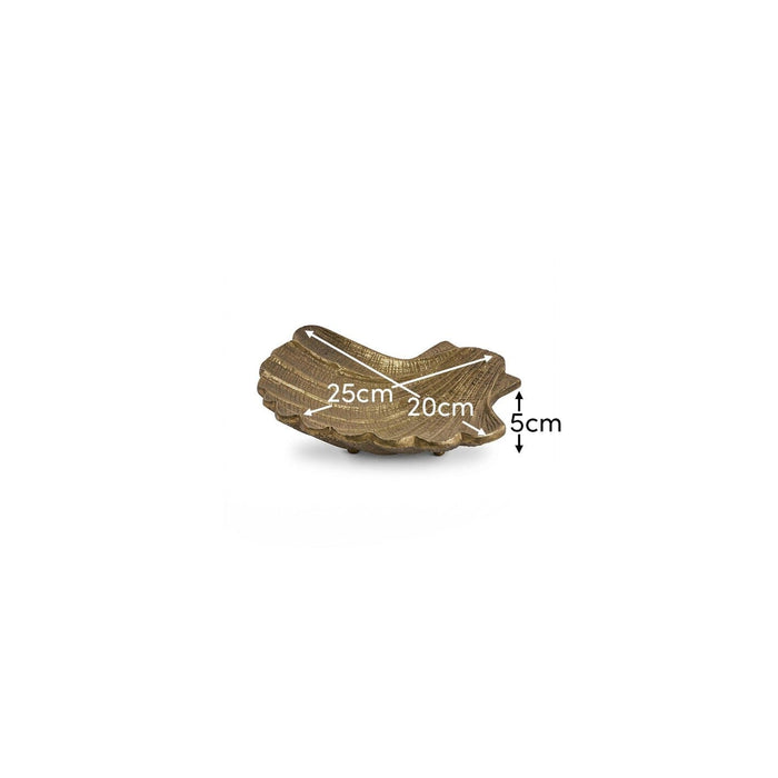 Herne 24cm Metal Shell Dish - Gold - Laura James