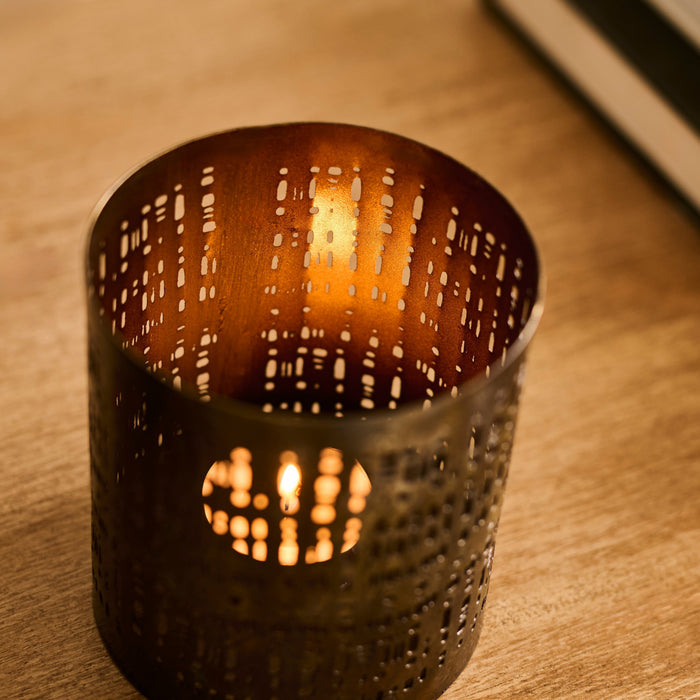 Herriard 10cm Metal Lantern - Gold - Laura James