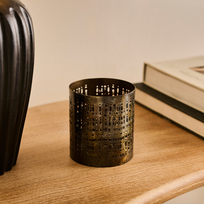 Herriard 10cm Metal Lantern - Gold - Laura James