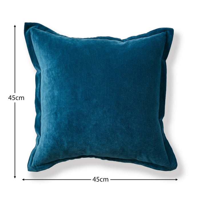 Holbeck 45x45cm Velvet Cushion Cover -  Teal