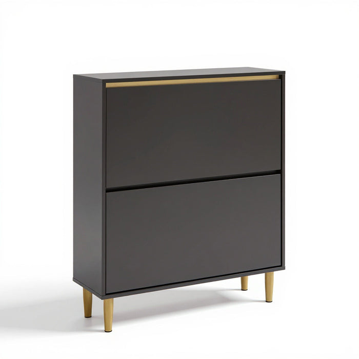 Iliana Shoe Cabinet - 2 Door - Charcoal Grey
