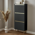 Iliana shoe cabinet - 3 door - charcoal grey - Laura James