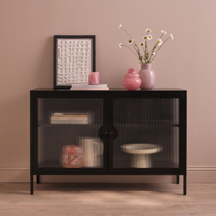 Indiana Black Metal 2 Door Sideboard - 120cm - Laura James
