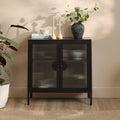 Indiana Black Metal 2 Door Sideboard - 80cm - Laura James