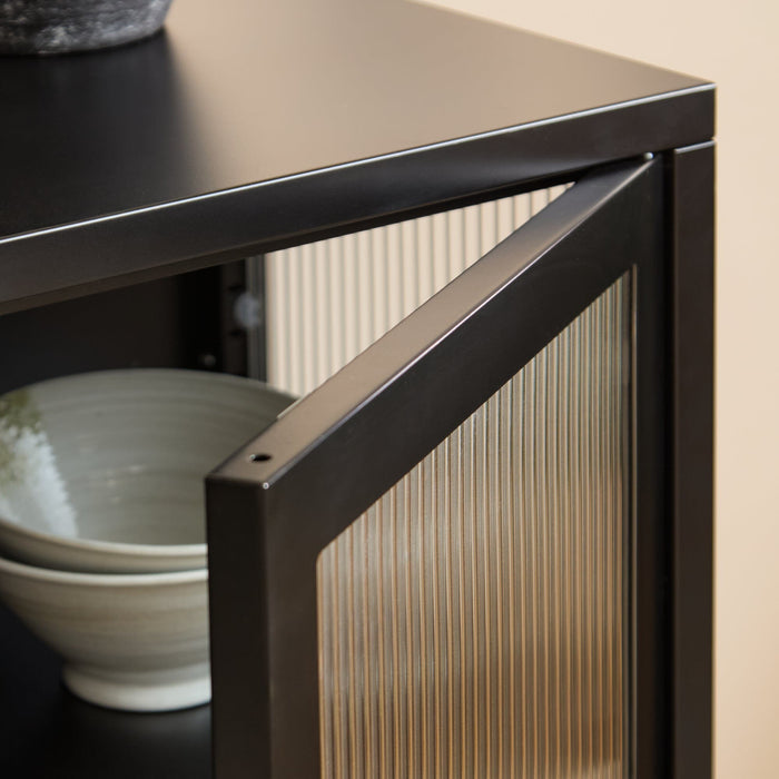 Indiana Black Metal 2 Door Sideboard - 80cm - Laura James