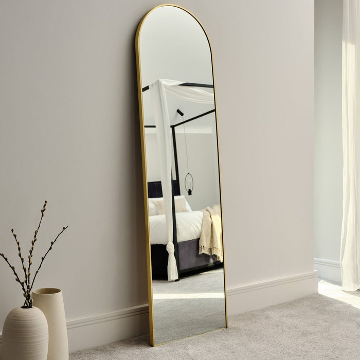 Ingham 170x50cm Full Length Arch Mirror  - Gold - Laura James