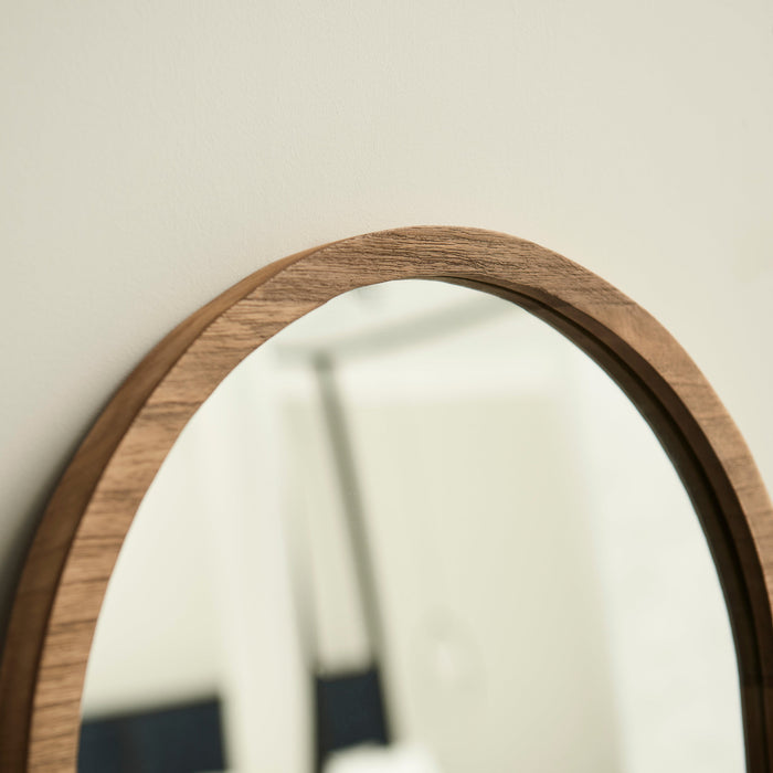 Ingham 140x140  Wooden Arch Mirror - Natural- Laura James
