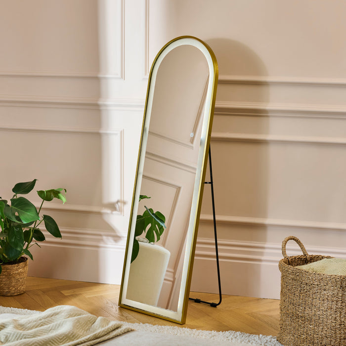 Ingham 145x45cm LED Arch Mirror - Gold - Laura James