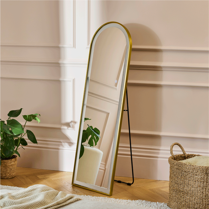 Ingham 145x45cm LED Arch Mirror - Gold - Laura James