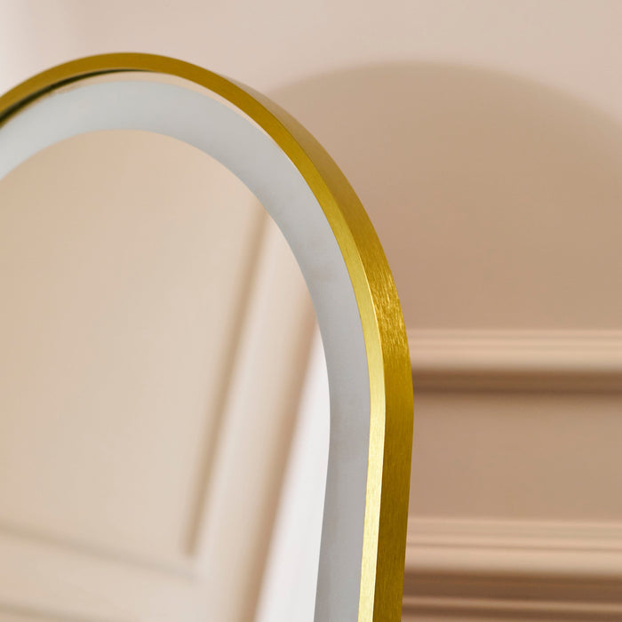 Ingham 145x45cm LED Arch Mirror - Gold - Laura James