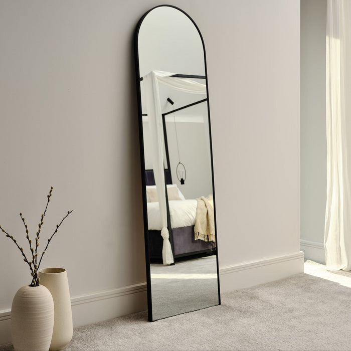 Ingham 170x50cm Full Length Arch Mirror - Black - Laura James