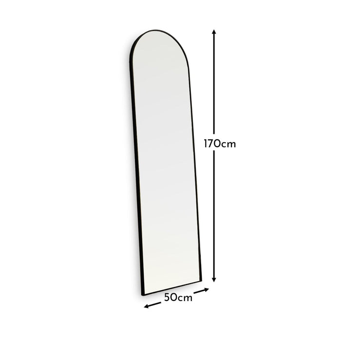 Ingham 170x50cm Full Length Arch Mirror - Black - Laura James