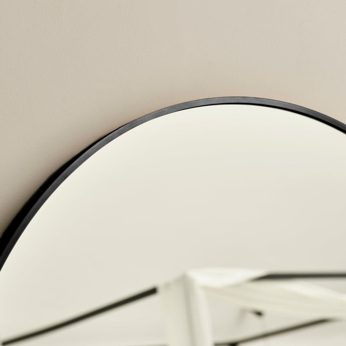 Ingham 180x90cm Metal Arch Floor Mirror - Black - Laura James