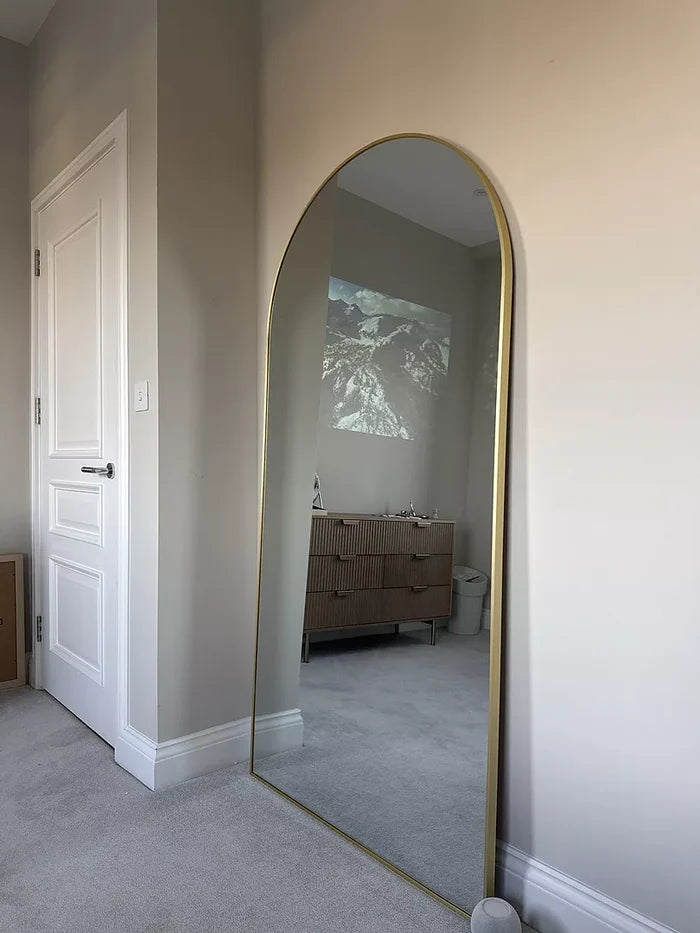 Ingham 180x90cm Full Length Arch Mirror -  Gold - Laura James