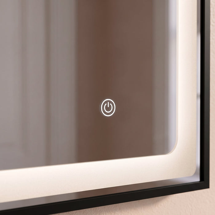 Ingham 65x45cm LED Arch Bathroom Mirror - Black - Laura James