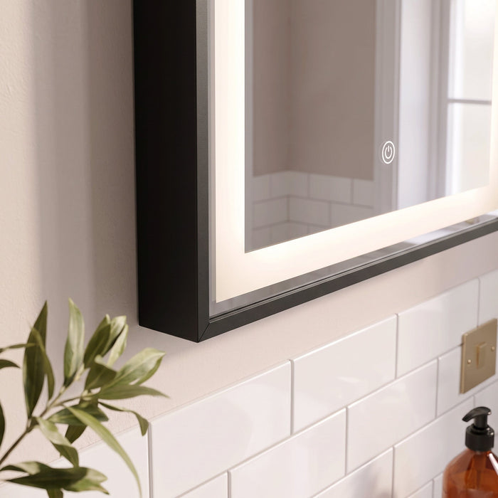 Ingham 65x45cm LED Arch Bathroom Mirror - Black - Laura James