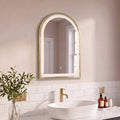 Ingham 65x45cm LED Arch Bathroom Mirror - Gold - Laura James