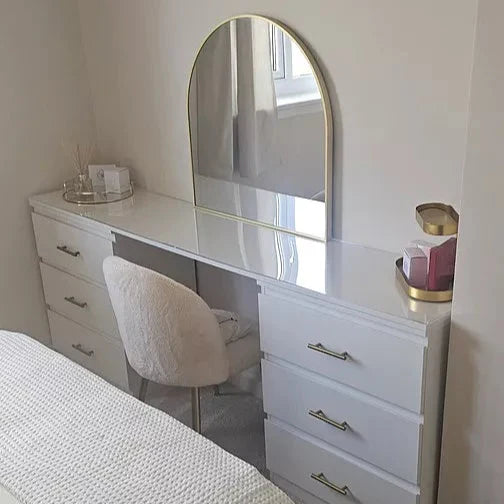 Ingham 70x70cm Metal Arch Mirror - Gold - Laura James