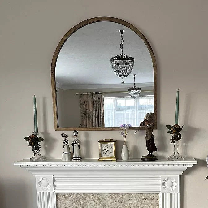 Ingham 70x70cm Wooden Arch Mirror - Natural - Laura James