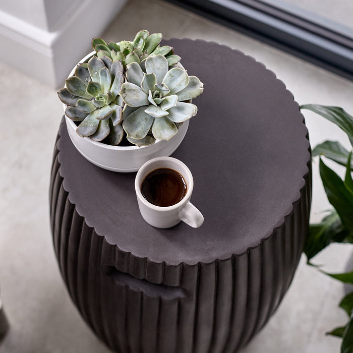 Jabari 35cm Side Table - Lava Black - Laura James