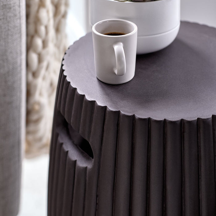 Jabari 35cm Side Table - Lava Black - Laura James