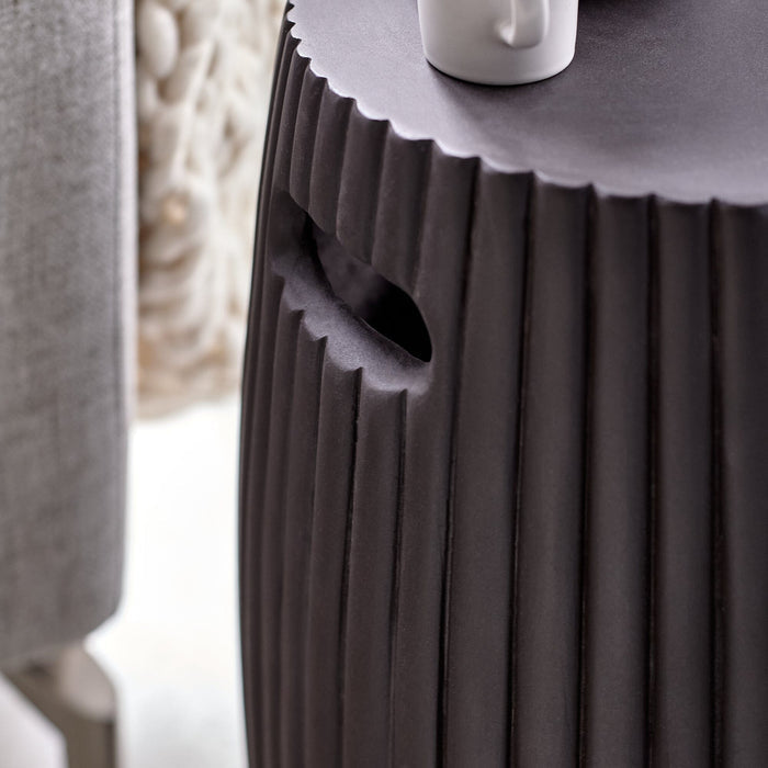 Jabari 35cm Side Table - Lava Black - Laura James