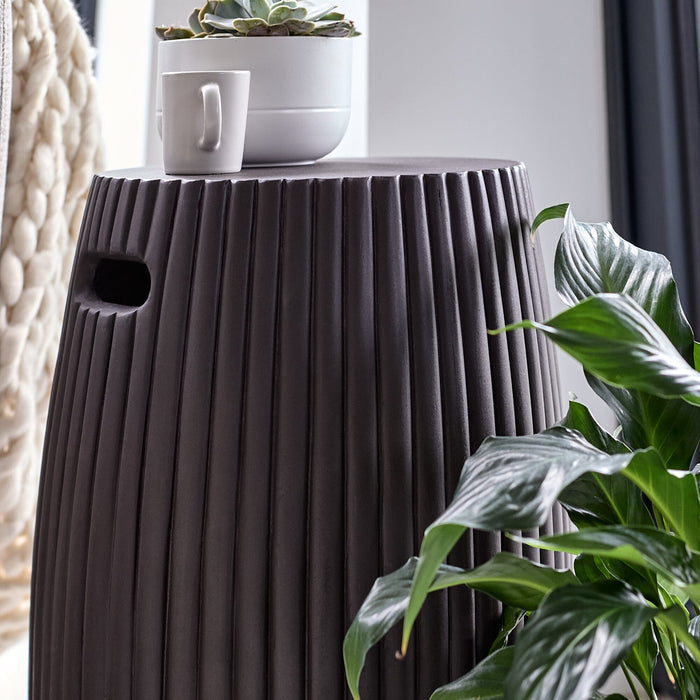 Jabari 35cm Side Table - Lava Black - Laura James