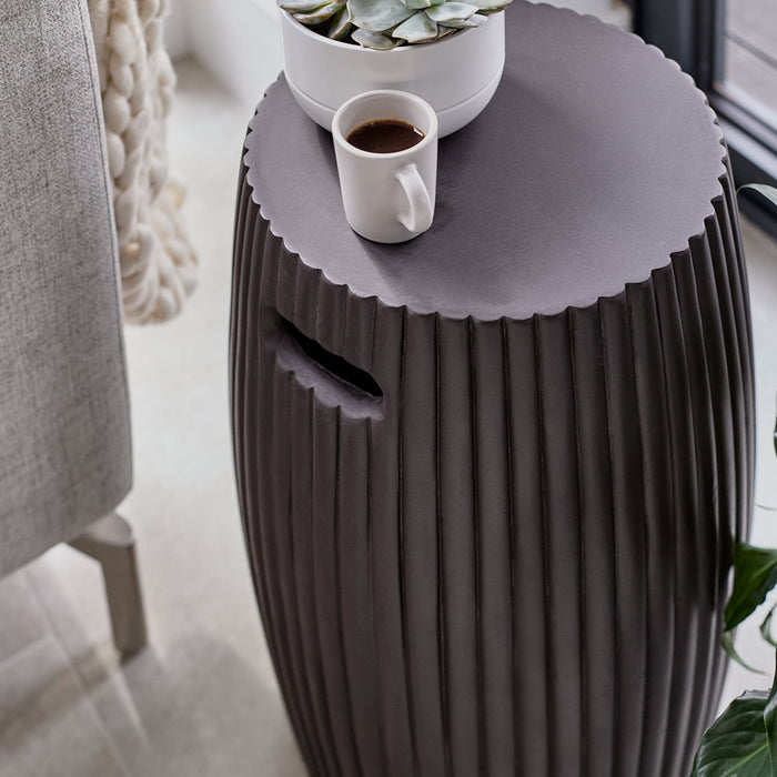 Jabari 35cm Side Table - Lava Black - Laura James