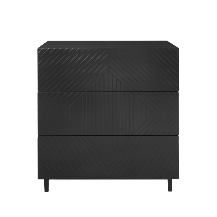 Jack 3 Chest of Drawers - Black - Laura James