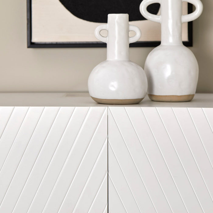 Jack Shoe Cabinet - Geometric - White