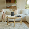Jade Chalked Mango Wood Round Coffee Table - Laura James