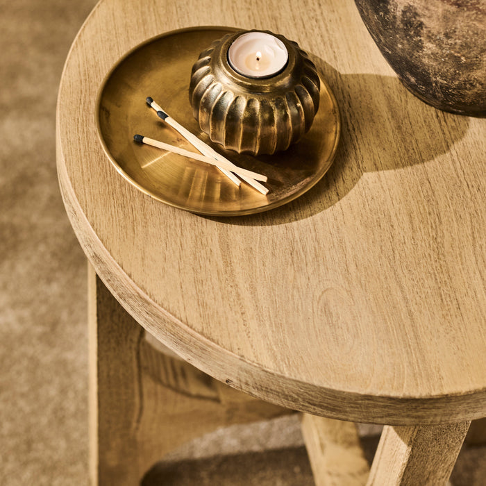 Jade Round Side Table - Chalked Mango Wood - Laura James