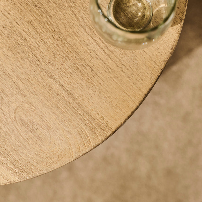 Jade Round Side Table - Chalked Mango Wood - Laura James