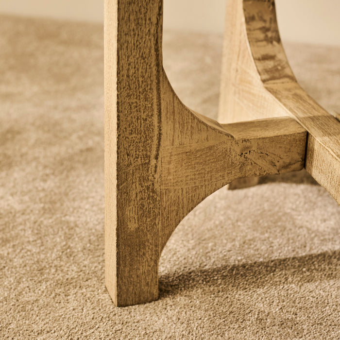 Jade Round Side Table - Chalked Mango Wood - Laura James
