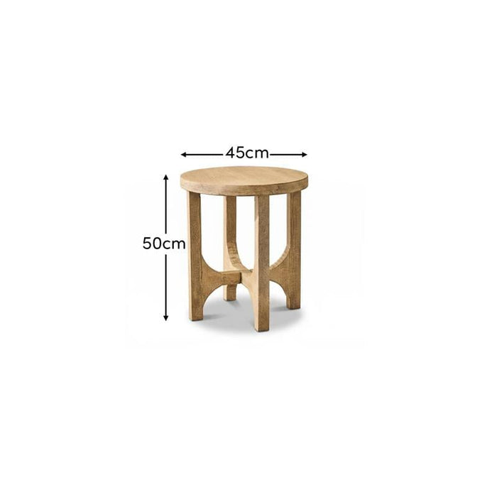 Jade Round Side Table - Chalked Mango Wood - Laura James
