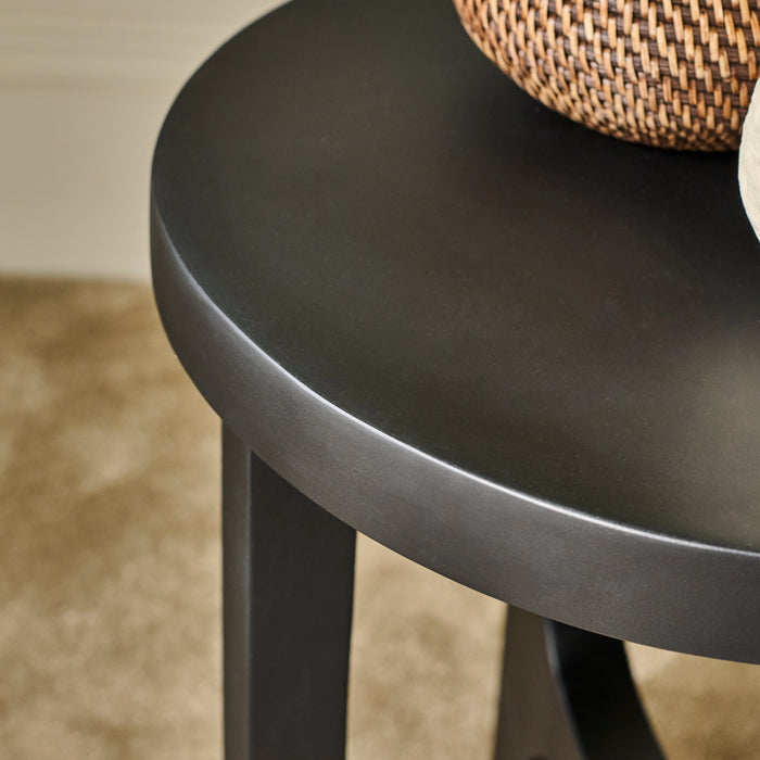 Jade Round Side Table - Jet Black Acacia - Laura James
