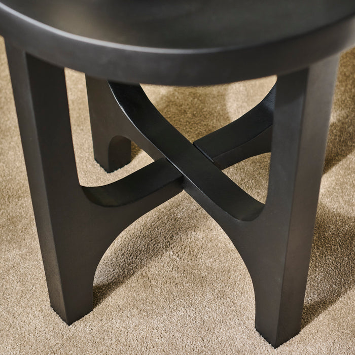 Jade Round Side Table - Jet Black Acacia - Laura James