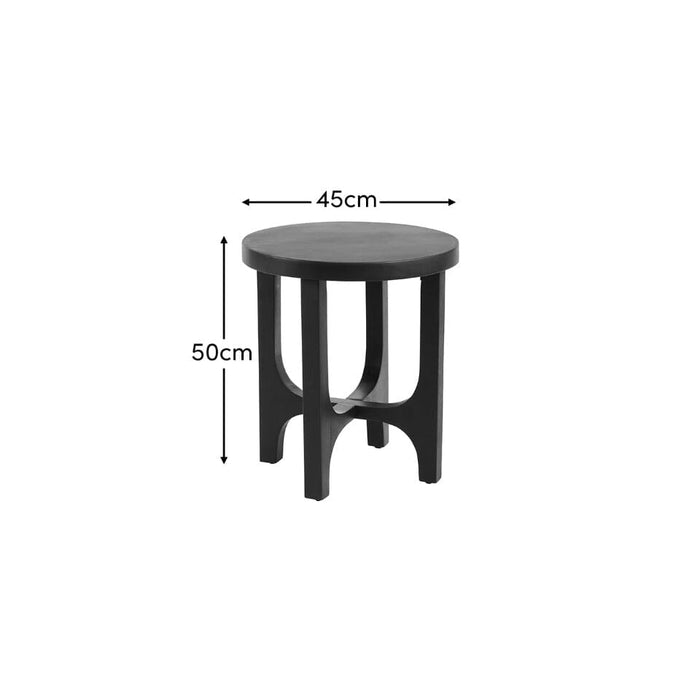 Jade Round Side Table - Jet Black Acacia