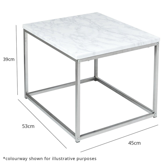 Jay Concrete Effect Coffee Table Set - Chrome Frame