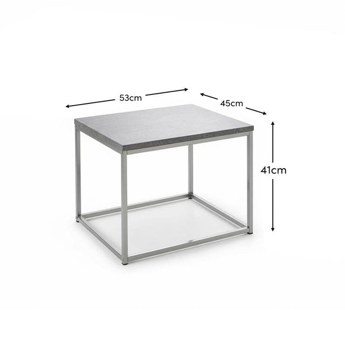 Jay side table - concrete effect and chrome - Laura James
