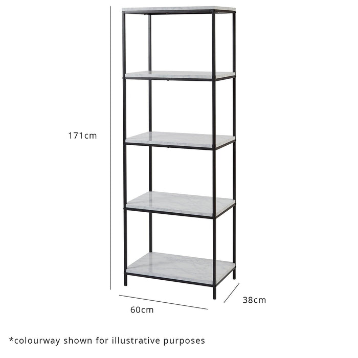 Jay Marble and Gold Tall Bookcase