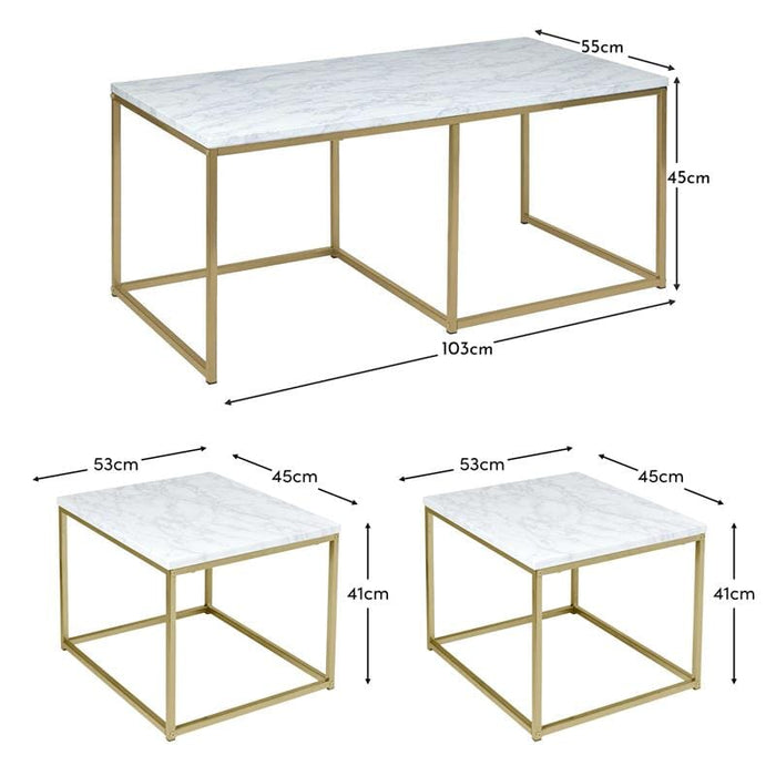 Jay Marble Effect Coffee Table Set - Laura James