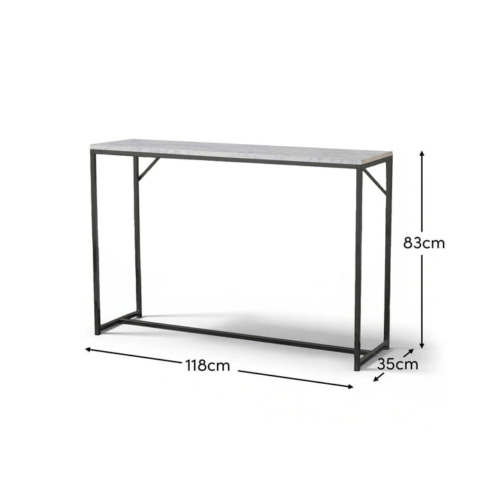Jay console table - marble effect and black - Laura James