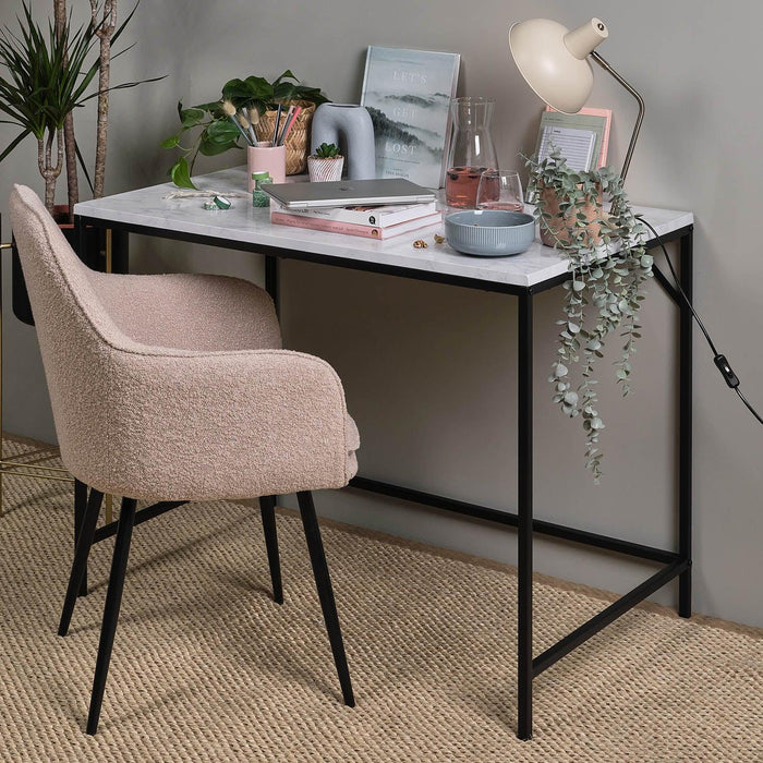 Jay desk - marble effect and black - Laura James