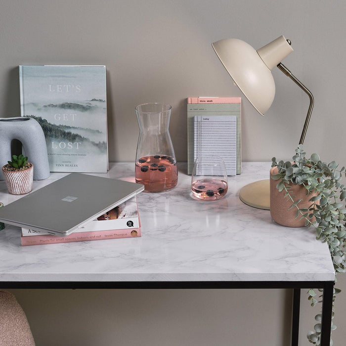 Jay desk - marble effect and black - Laura James