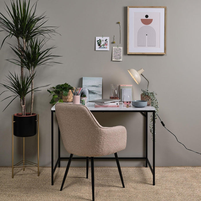 Jay desk - marble effect and black - Laura James