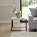 Jay side table - marble effect and black - Laura James